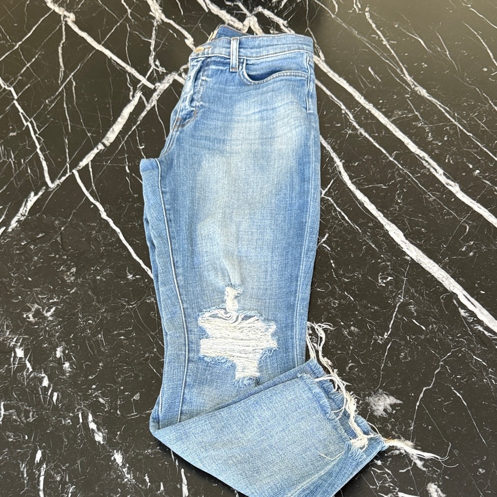 L'AGENCE Light Blue Distressed Jeggings